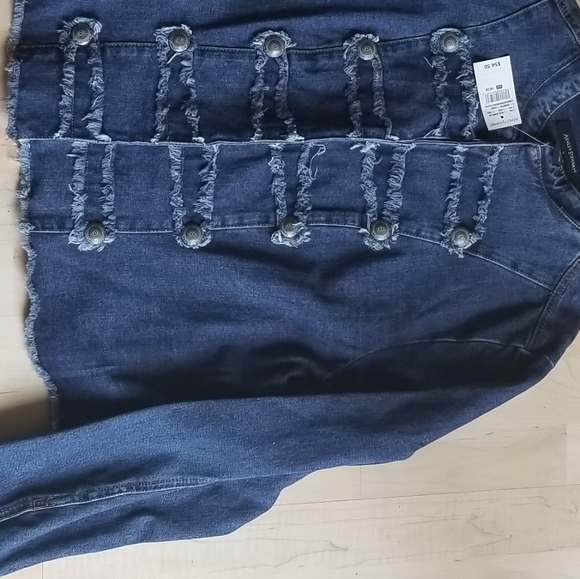 Sz 18/20 Ashley Stewart Military Jean Jacket - Picture 10 of 15